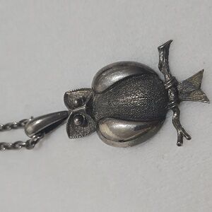 Silver Owl Pendant Necklace